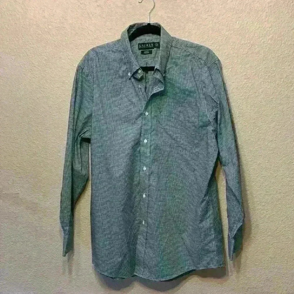 Lauren by Ralph Lauren gingham button down sz 17 office business casual workwear - Picture 1 of 7